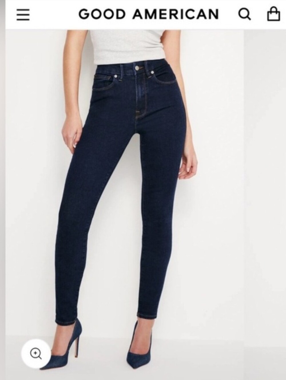 Good American Always Fits 6-12 Dark Navy Skinny Jeans